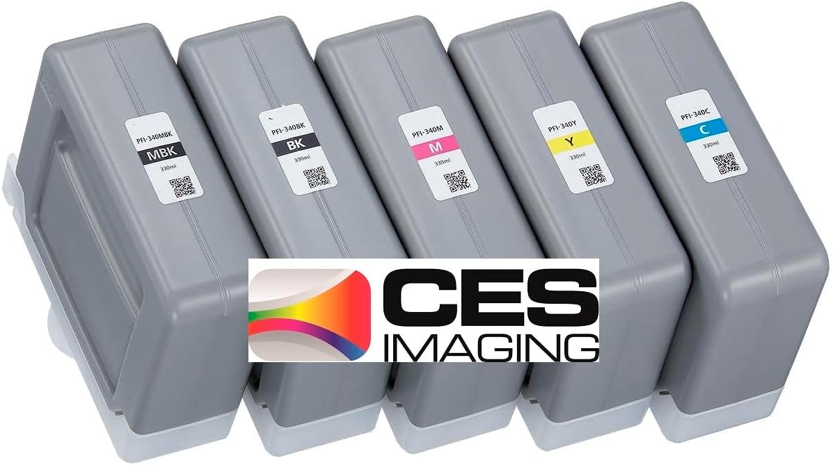 Canon PFI-340 330ml Ink Tank Set PFI-340MBK PFI-340BK PFI-340C PFI-340M PFI-340Y in Retail Package TZ-30000