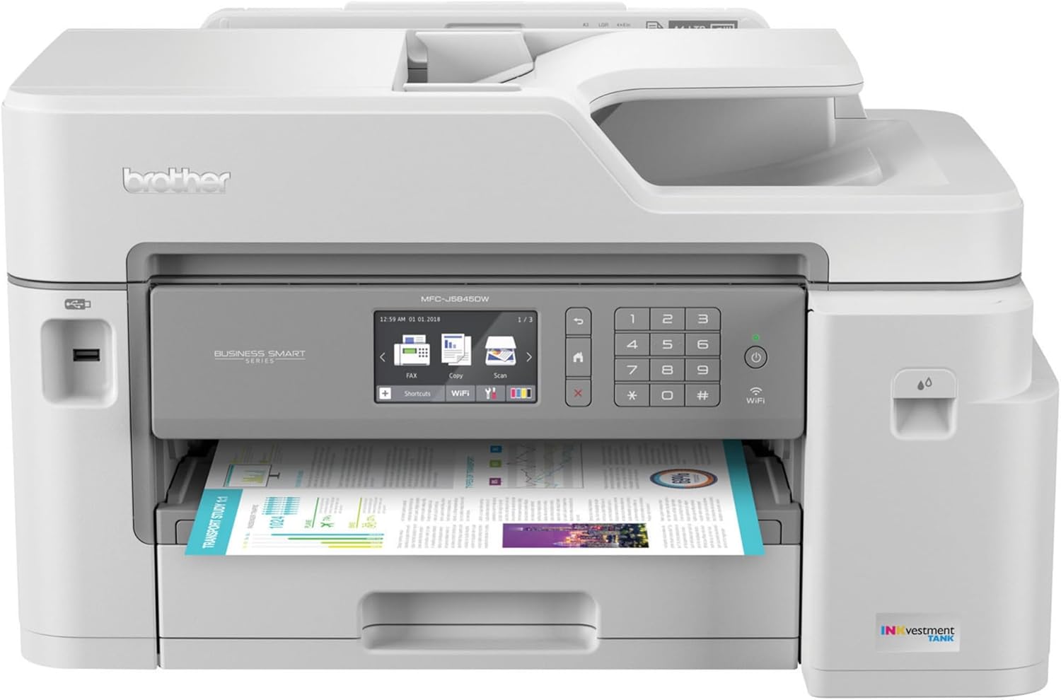 Brother MFC-J5845DW, INKvestment Color Inkjet All-in-One Printer with Wireless, Duplex Printing and Up to 1-Year of Ink In-box, Amazon Dash Replenishment Ready