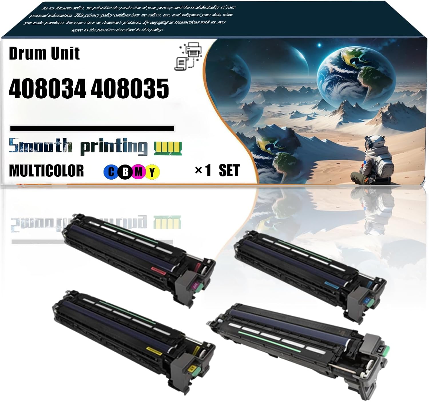 LSSF Replacement Parts Drum Unit 408034 408035 Compatible with Ricoh SP C840dn C842dn Printers, Contains Chip and Clear Printing (4-Pack BK/C/M/Y)