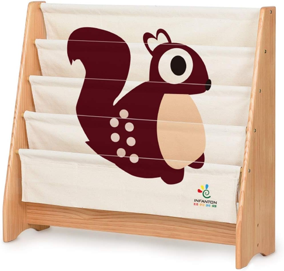 ZYCSKTL Kids Bookshelf Kids Bookcase,Children's Bookshelf Picture Bookshelf, Kindergarten Bookshelf Floor Bookshelf, Children's Books Display Shelf (Color : Squirrel, Size : 86 * 30 * 80cm)