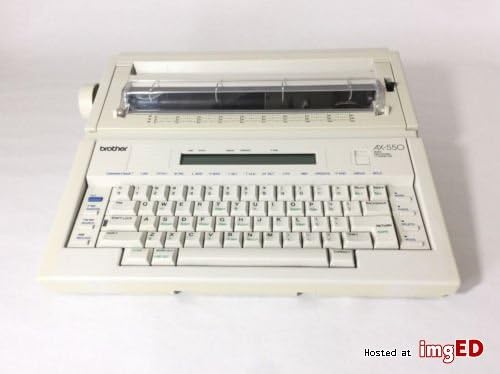 Rebuilt Discontinued Brother AX550 Typewriters by Around The Office with New Machine Guarantee, Extra Ribbons & Correction Tapes, and Dust Cover