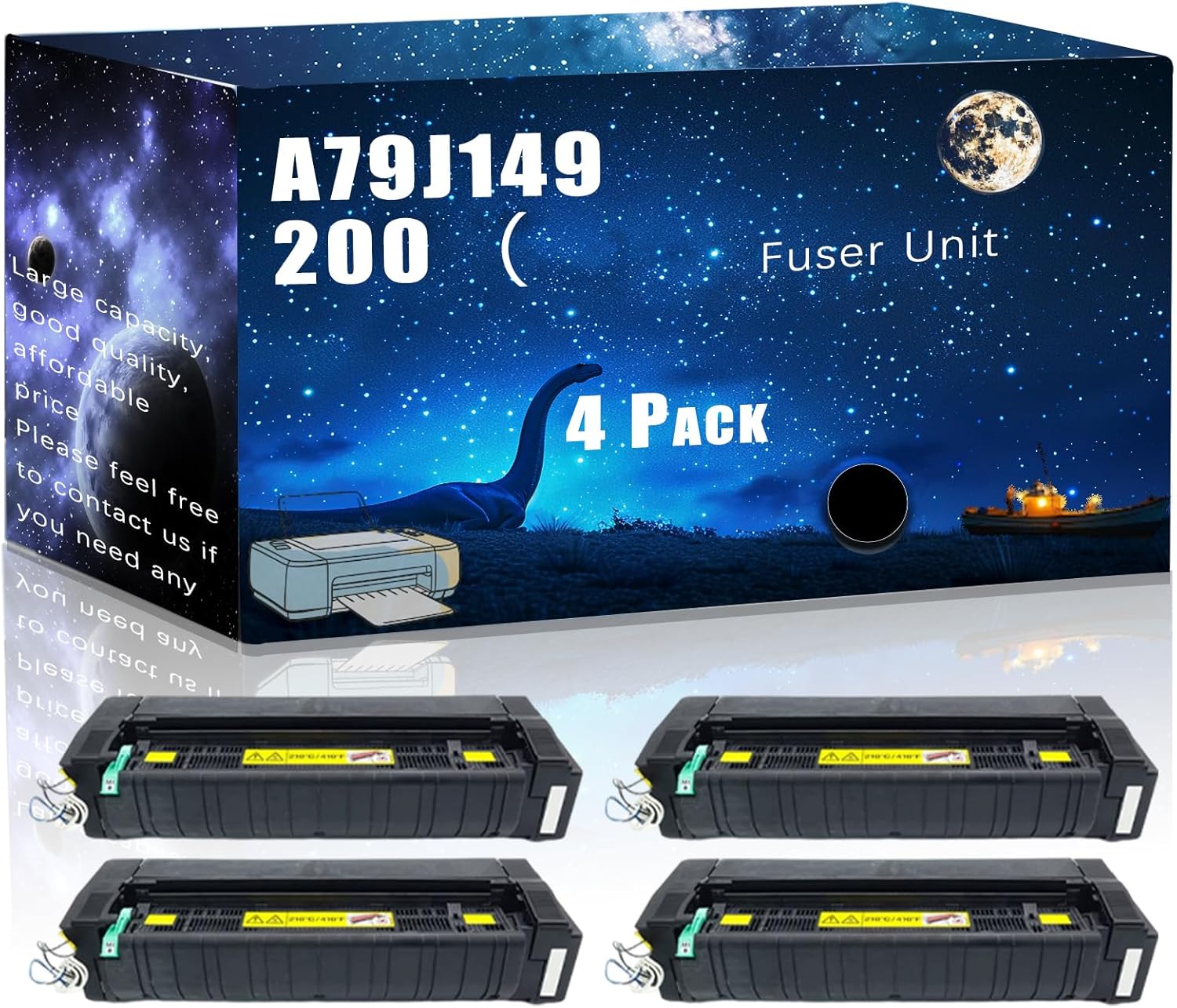 MUCQL A79J149200（110V） Compatible Fuser Unit Replacement for Konica Minolta High Yield Compatible bizhub C450i C458 C558 C650i C658 Printers, Meet Printing Needs (4 Pack Black)