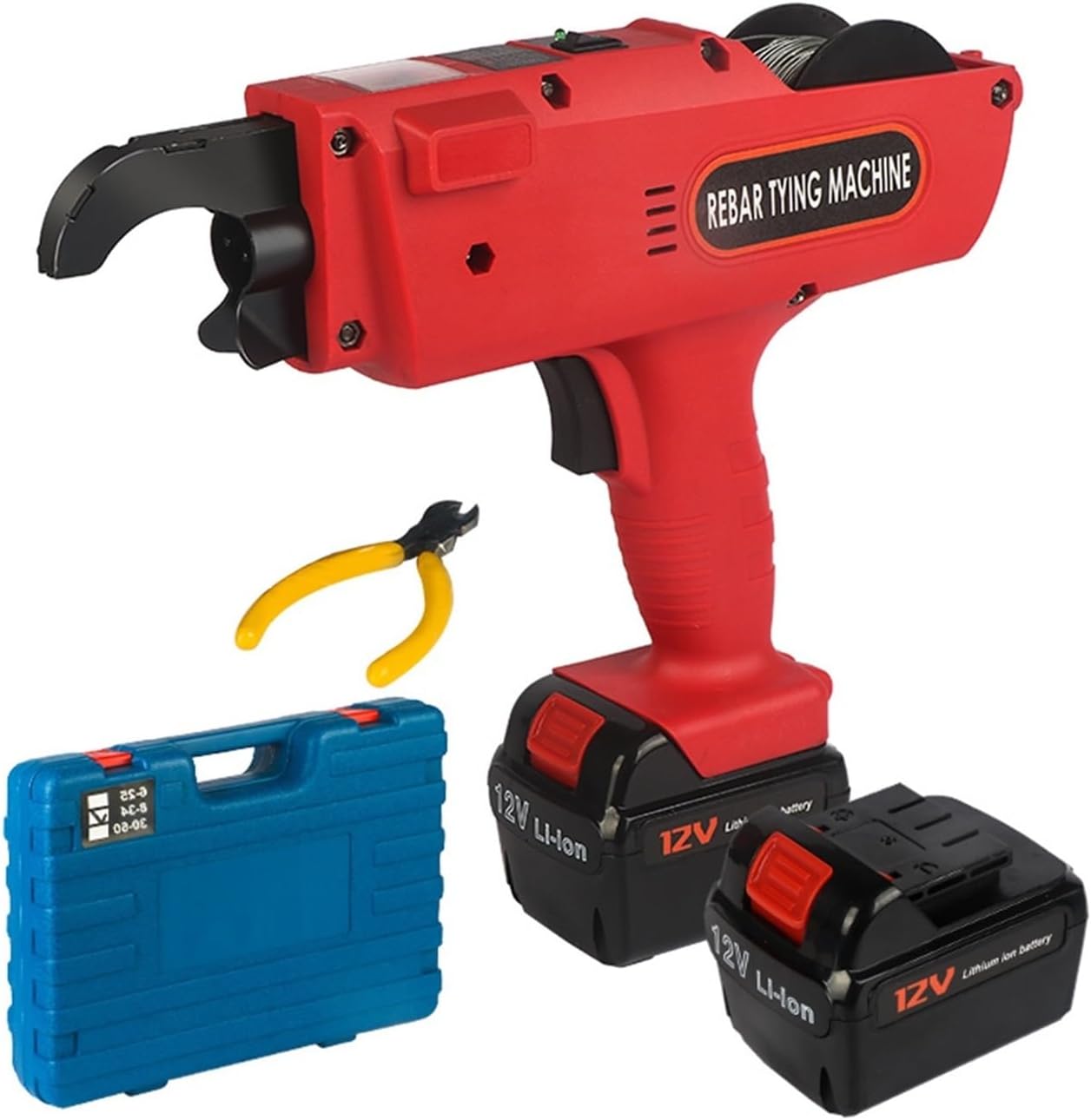 Hand Held Steel Machine Rebar Tier Binding Machine 1500mAh 3000mAh Automatic Rebar Tying Machine Cordless Wire Lithium Battery For DIY Use(6-25M 2pc 1500mAh)