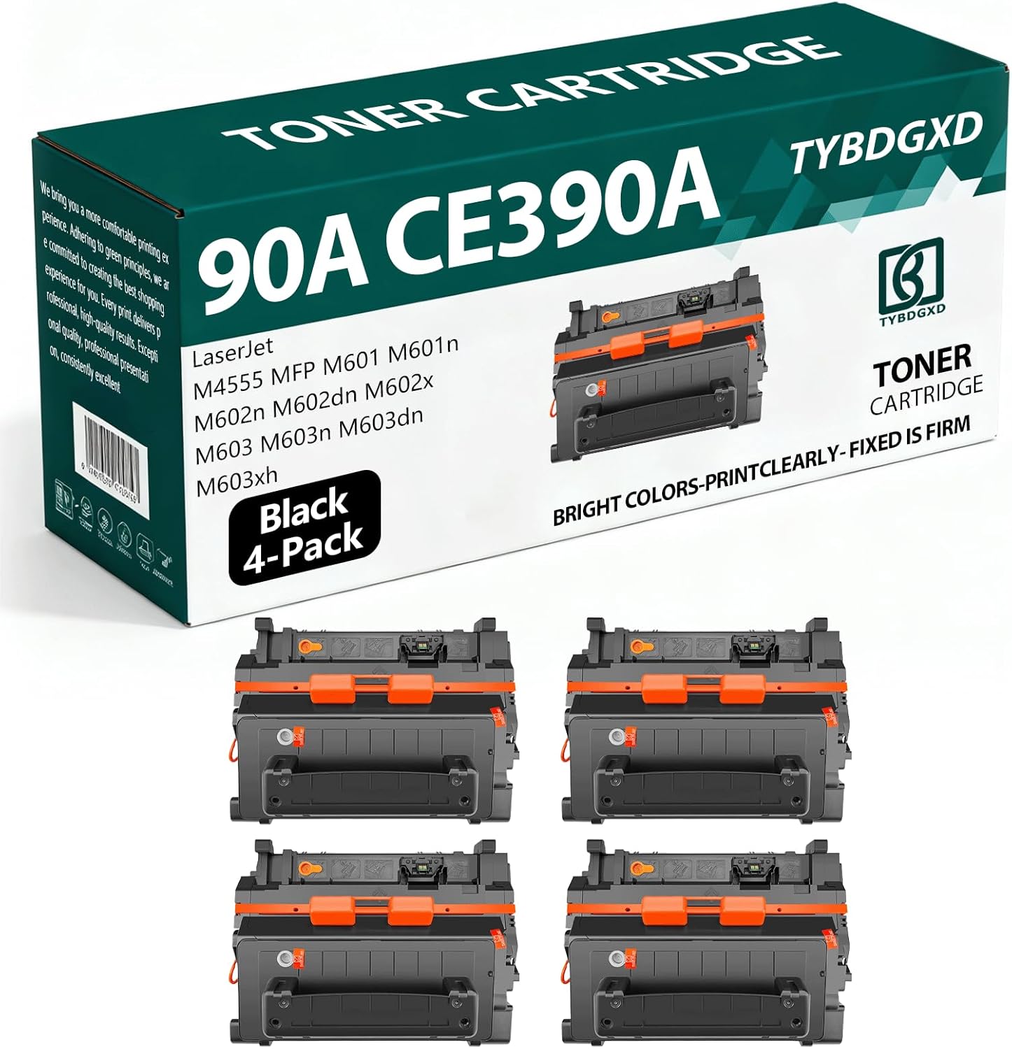TYBDGXD 90A CE390A High Yield Black 10,500 Pages Toner Cartridge Compatible for HP Compatible Replacement for HP LaserJet M4555 MFP M601 M601n M602n M602dn M602x M603 M603n M603dn M603xh Printers
