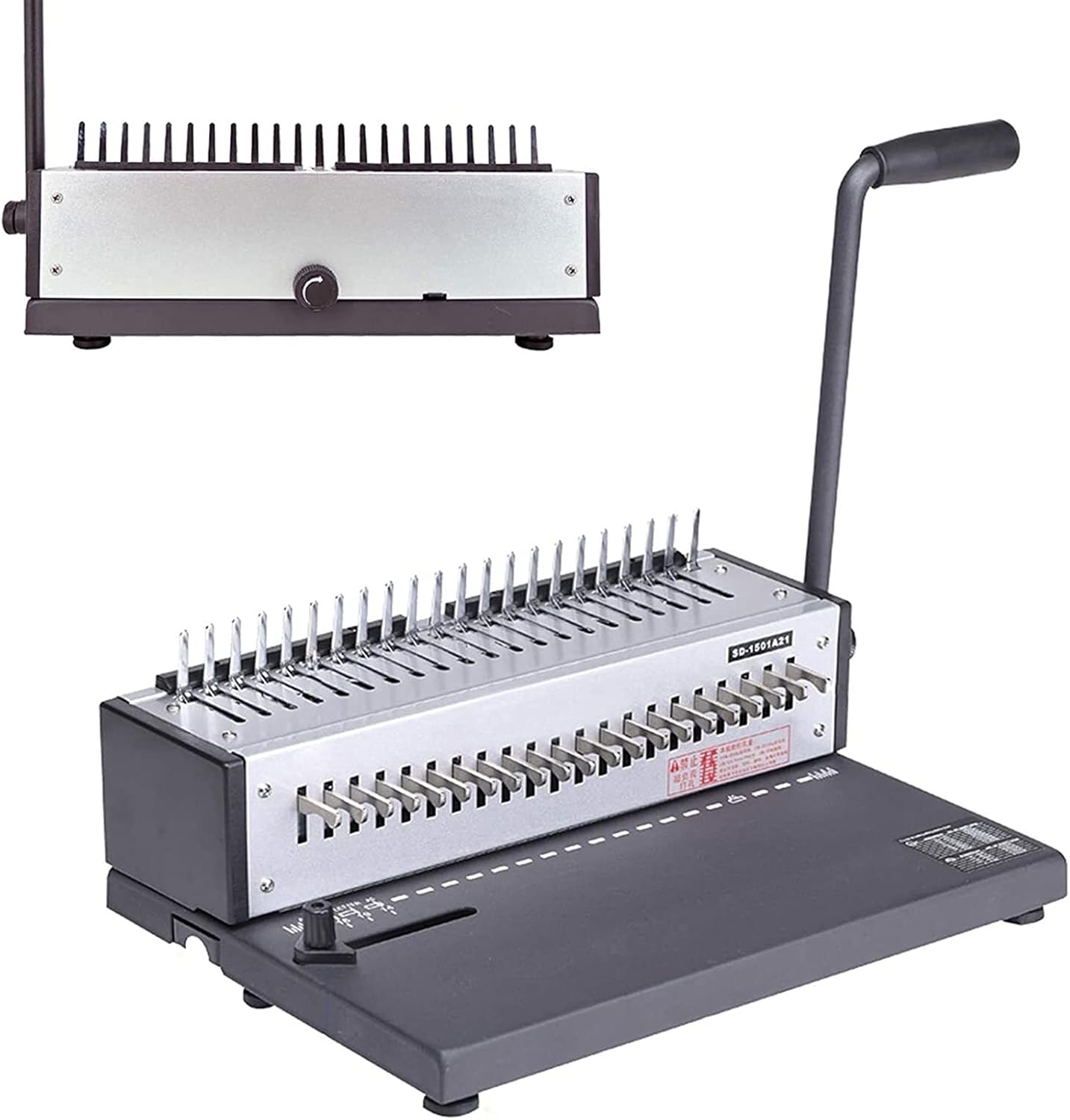 JIQHOHX Heavy Duty Bookbinding Machine Wire Binding Device A4 Binding Machine Spiral Binder Device 21 Hole 200 Sheets Binding Capacity Perfect for Daily Office Documents