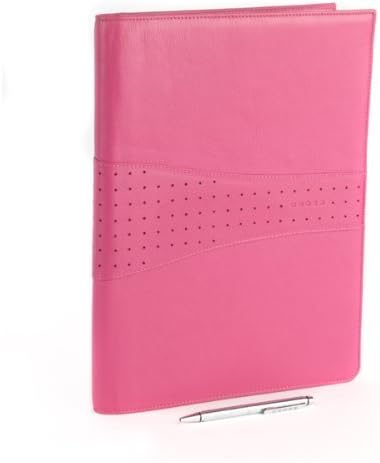 Cross Autocross Full Grain Pink Italian Pebbled Leather Padfolio with Cross Pen and Pad