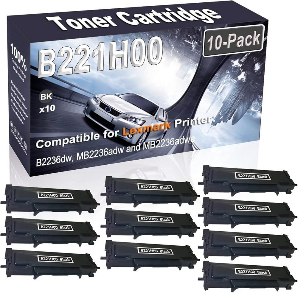 Kolasels 10-Pack (Black) Compatible High Yield B221H00 Printer Cartridge use for B2236dw MB2236adw MB2236adwe Printer