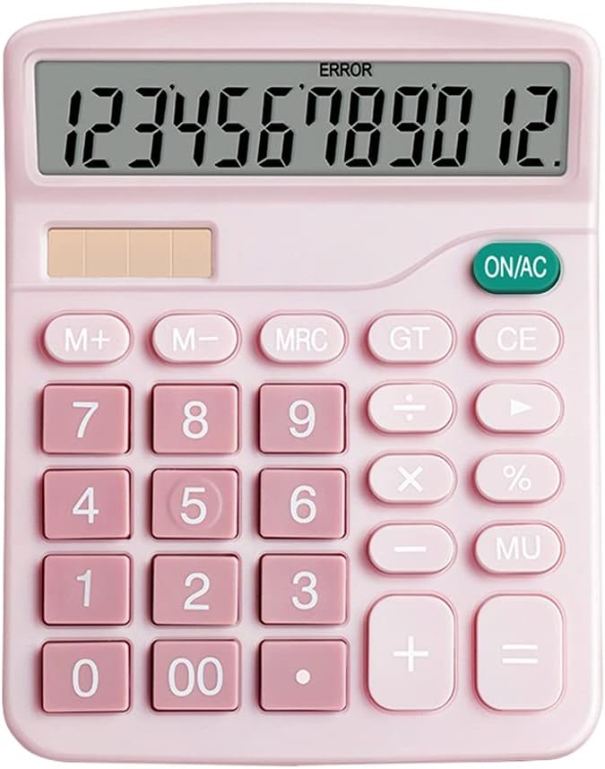 A1DFDFGOQSFG Calculator 12 Digits Electronic LCD Large Screen Desktop Calculators Home Office School Calculators Financial Accounting Tools (D) (D)