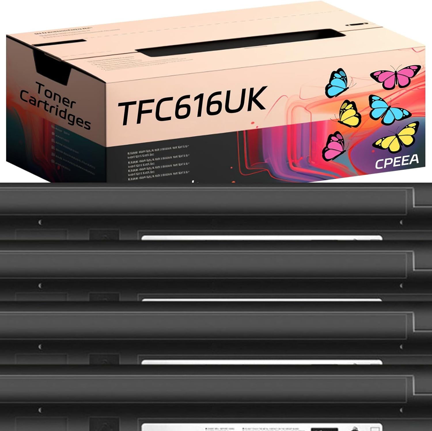 CPEEA Compatible for Toshiba TFC616UK TFC616UC TFC616UM TFC616UY Toner Cartridges Work for Toshiba E Studio 5516ACT 6516AC 6516ACT 7516AC 7516ACT Printers (4 Pack Black)