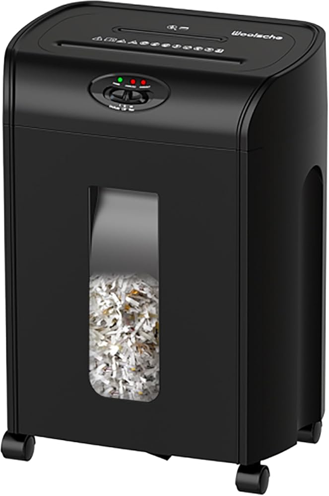 SPOFLYINN Paper Shredder High Security P5 Office Home Use Heavy Duty Micro Cut Low Working Noise Office Equipment Manufacture Black