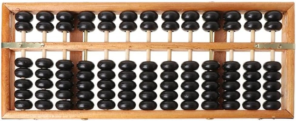 DUYHBAWRS Calculator Portable Chinese 13 Digits Column Abacus Arithmetic Calculating Counting Math Learning Tool for Children