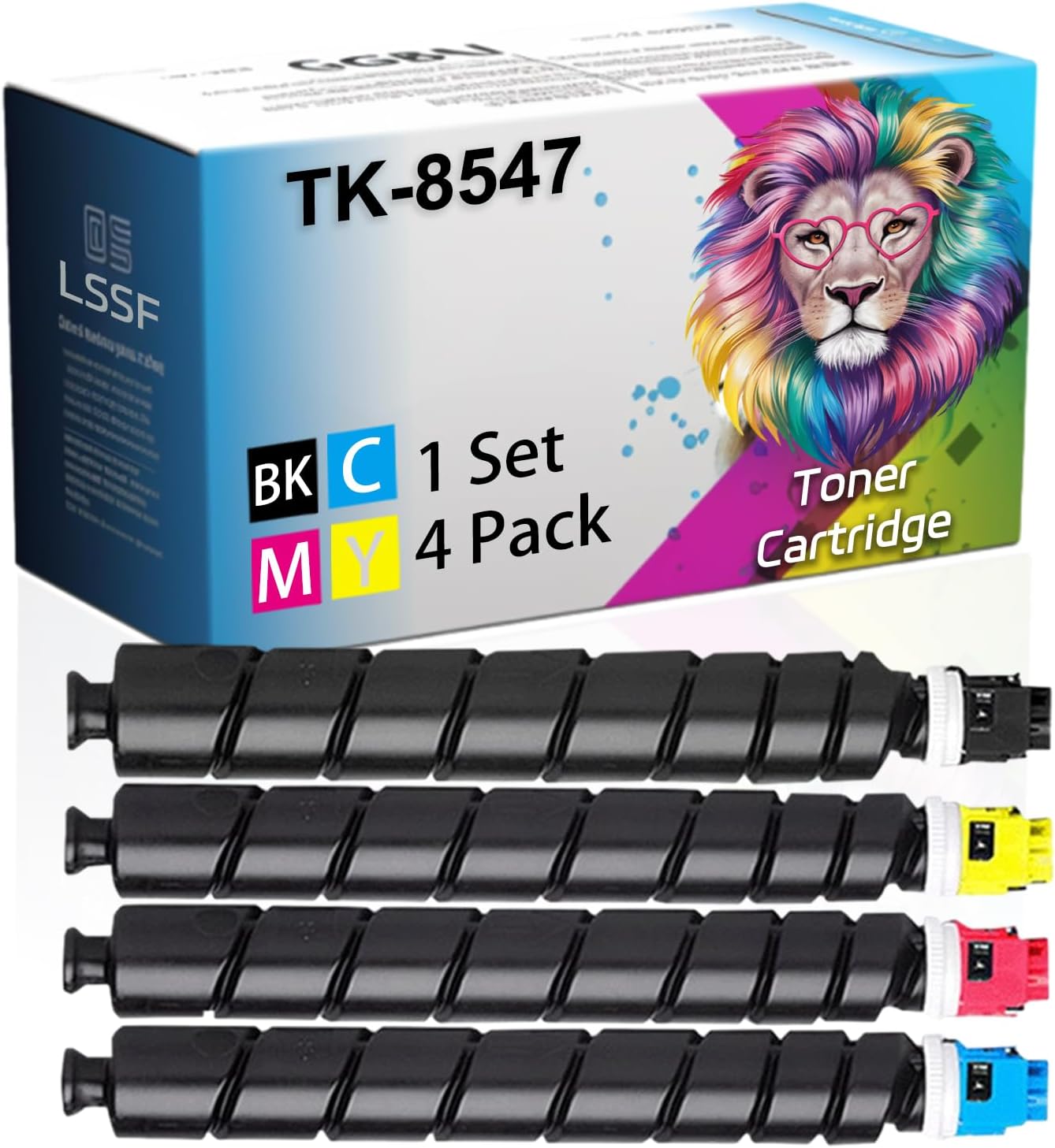 LSSF Compatible for Kyocera TASKalfa 4054ci 5054ci Printer, TK-8547 TK-8547K TK-8547C TK-8547M TK-8547Y Toner Cartridge, Ultra-High Print Page Count with Chip 30000 Pages (Multicolour)