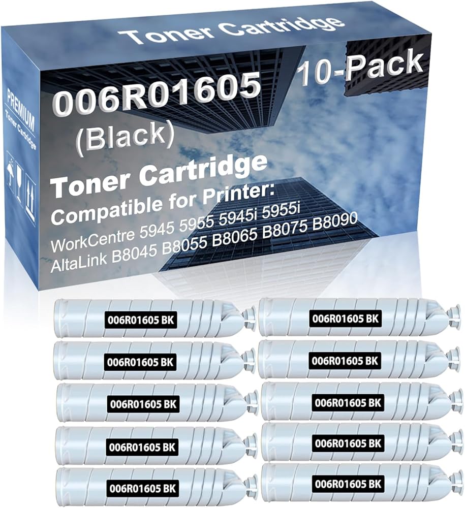 10-Pack Compatible High Yield WorkCentre 5945 5955 5945i 5955i, AltaLink B8045 B8055 B8065 B8075 B8090 Printer Cartridge Replacement for 006R01605 013R00675 Toner Cartridge (Black)