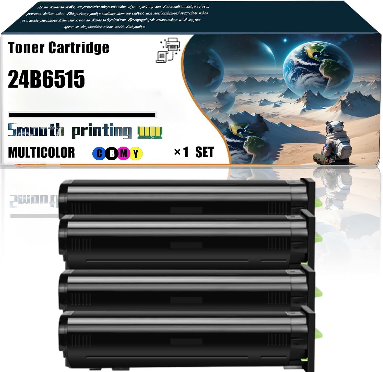 Replacement Parts Toner Cartridge 24B6515 Compatible with Lexmark XC8160 XC8160de XC8160dte Printers, Contains Chip and Clear Printing (4-Pack BK/C/M/Y)