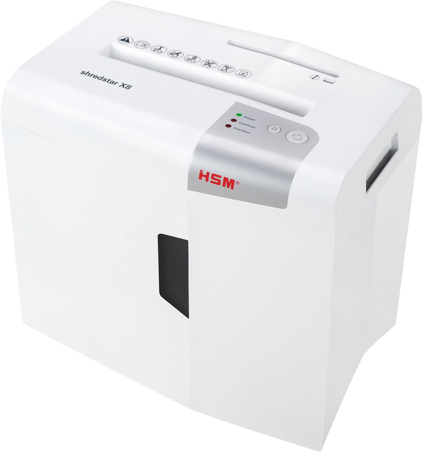 HSM shredstar X8, 8-Sheet, Cross-Cut, 4.8-Gallon Capacity Paper Shredder with Separate CD Slot, White | HSM1044W