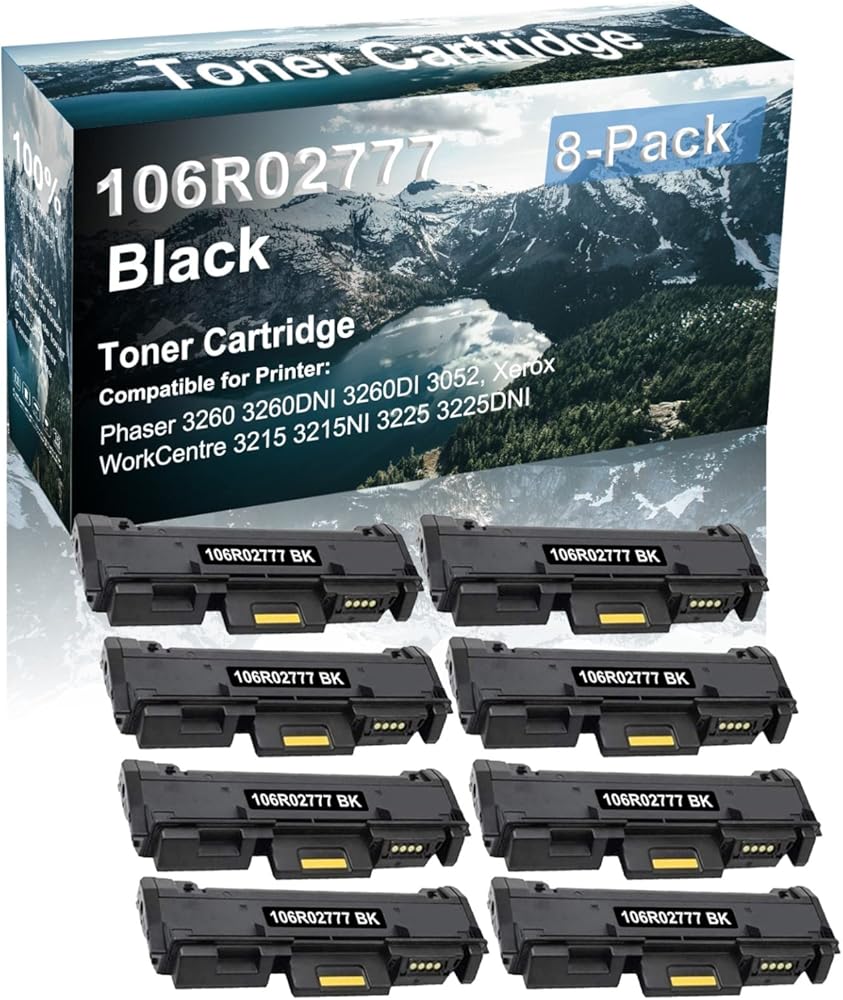 Credibility Store 8-Pack Compatible High Yield 3215 3215NI Printer Cartridge Replacement for 106R02777 Toner Cartridge (Black)
