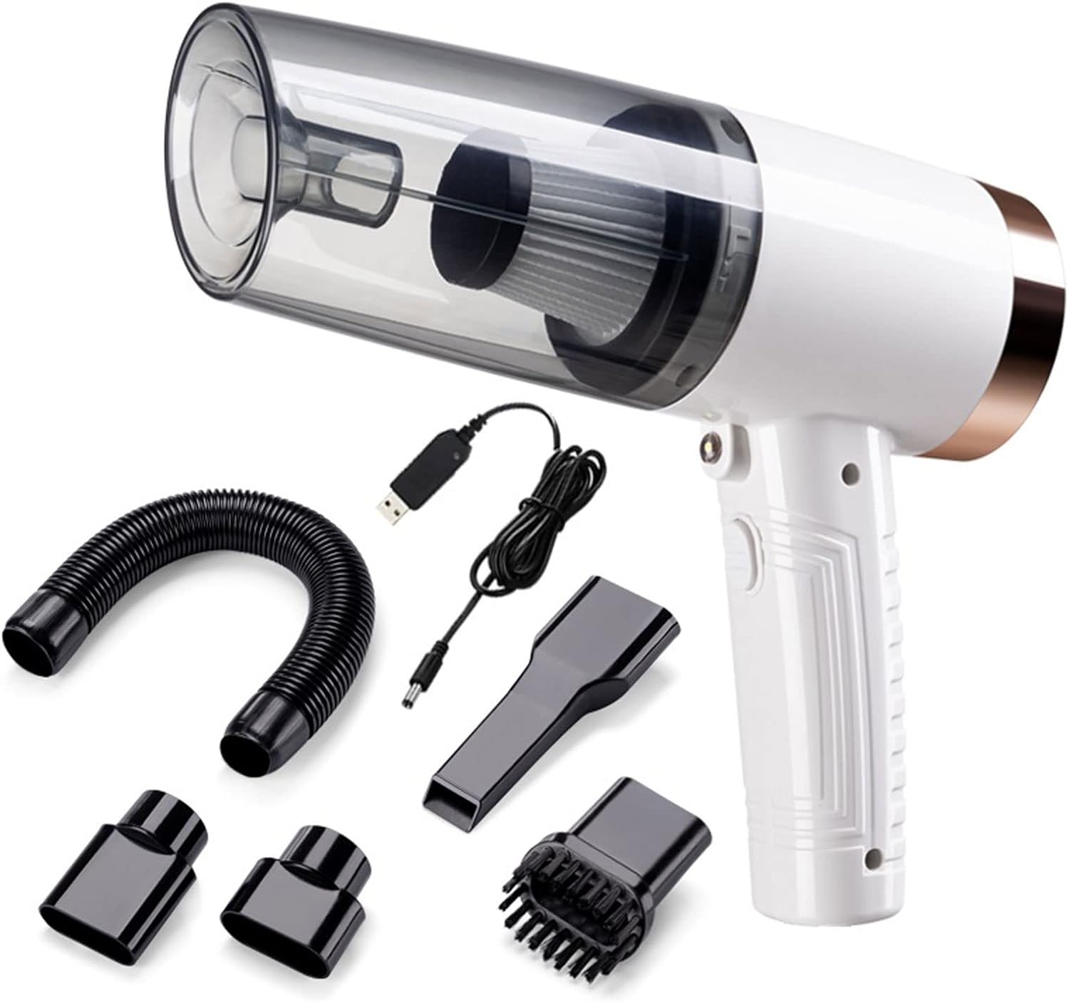 Hand Held Vacuum, Car Vacuum Cleaner Handheld Mini Vacuum Portable car Cleaning Tools auto Vacuum Cleaner for car Home (Color : White)