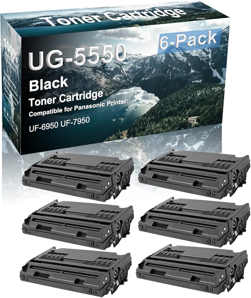 Credibility Store 6-Pack Compatible High Capacity UG-5550 Laser Toner Cartridge use for Panasonic UF-6950 UF-7950 Printer (Black)