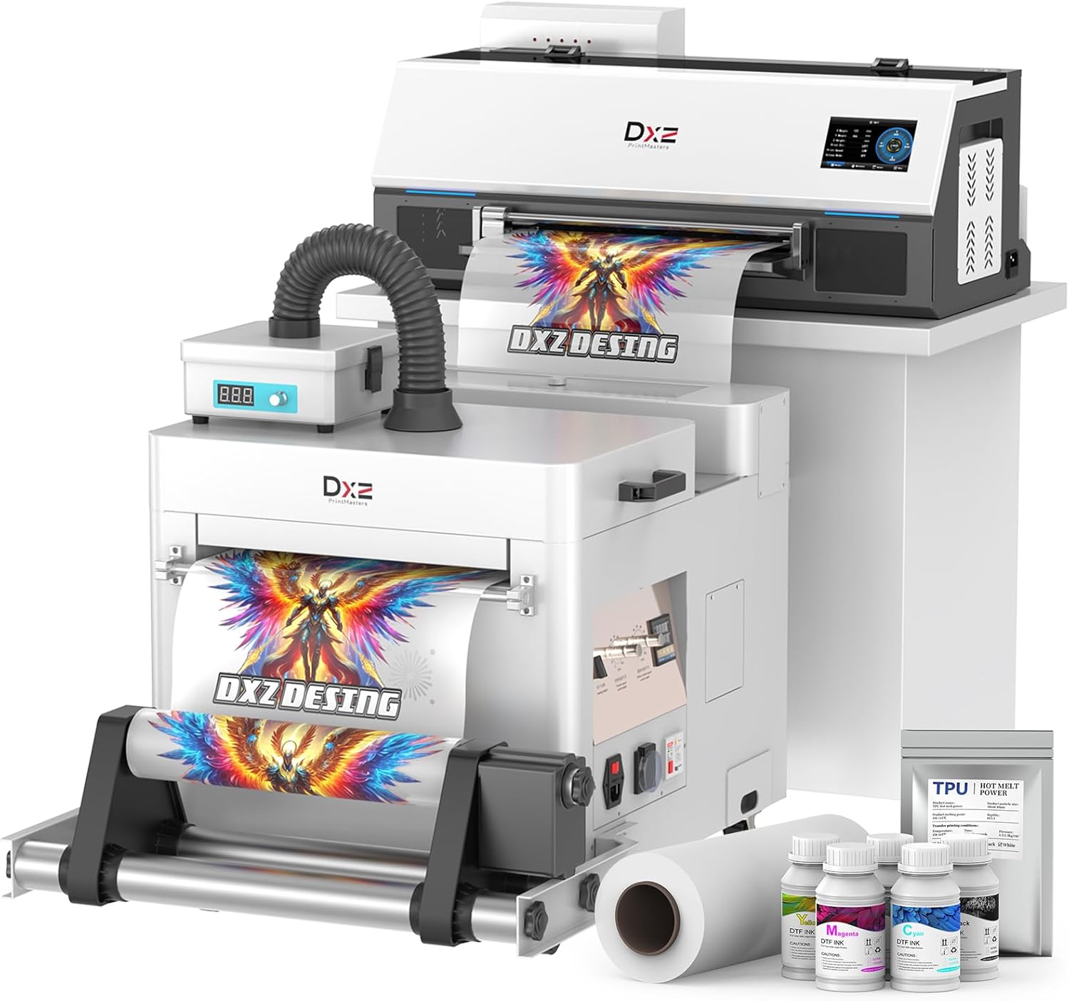 DXZ A3 DTF Printer with Shaker Oven, High-Speed with XP600 Printhead, 4.5” LED Multi-Function Touch Screen, 13'' Apparel Printer T-Shirt Printing, Auto-Cleaning, Air Purifier and 2-Year Ink Included