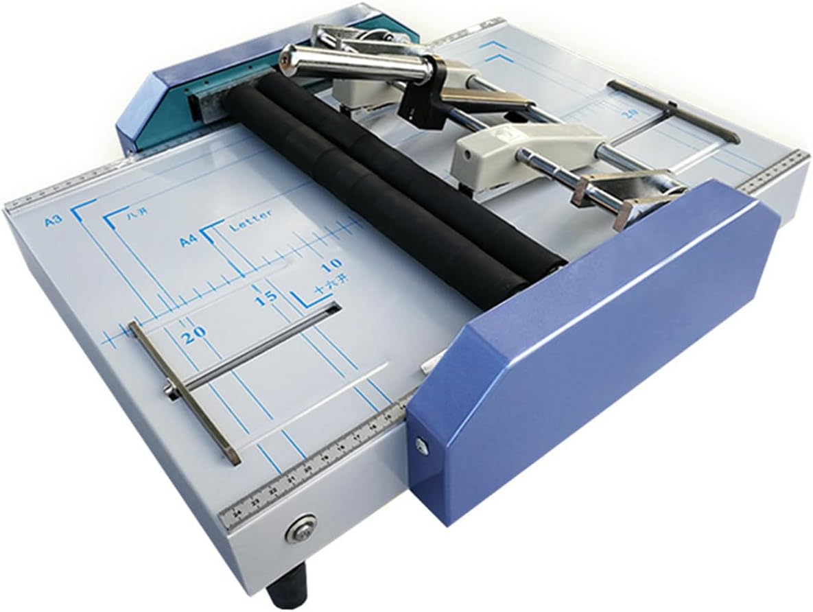 YDBMY Automatic Paper Folding Machine, Folder Creasing Machine, A3 Paper Folding Machine, Saddle Stitch Flat-Clinch Automatic Binding Machine, for Card Folder Color Pages