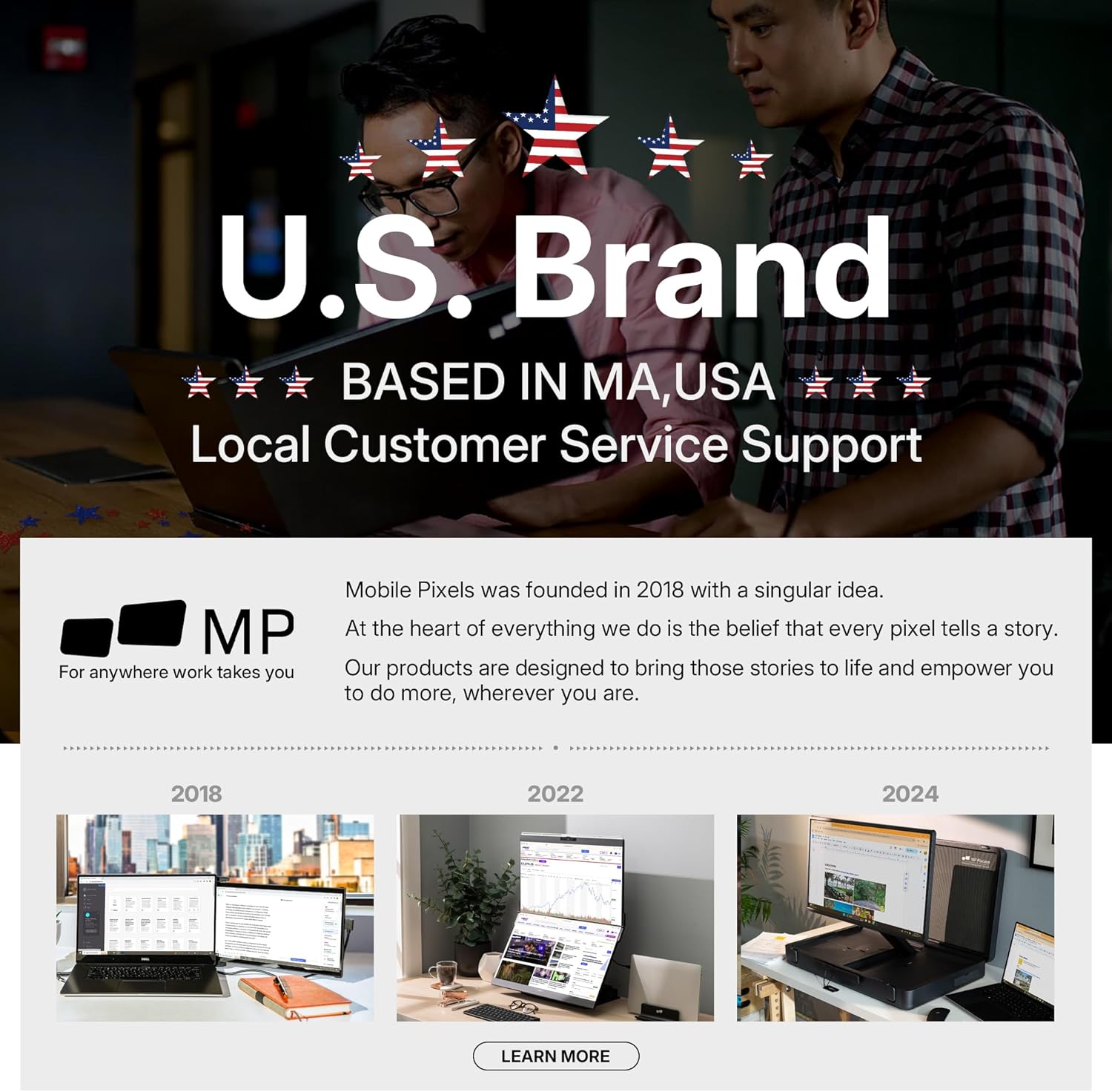 Mobile Pixels Geminos (2 x 24 inch) IPS Dual Stacked Computer Monitors with 65W USB-C Charging, 1080P Webcam&Speakers, All-Inclusive Workstation PC Monitor, USB-A/USB-C/HDMI, Ergo Design(2 Monitors)