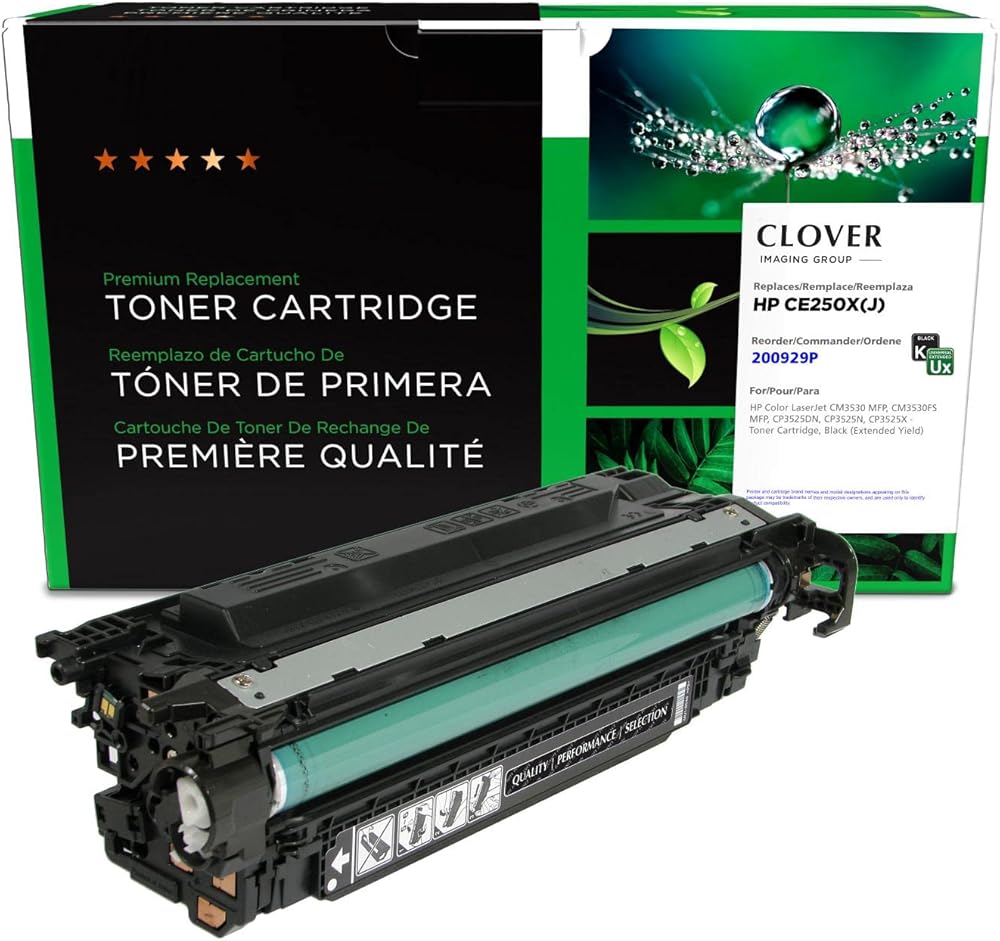 Clover Remanufactured Extended Yield Toner Cartridge Replacement for HP CE250X | Black