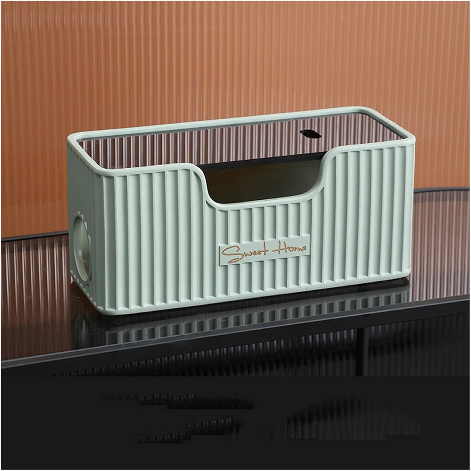 Cable Management Box Light Luxury Wire Management Socket Case Desktop Tidy Power Strip Anti Dust Box Suitable for Store Chargers Power Strips Cable Cords Organizer Boxes (Green)