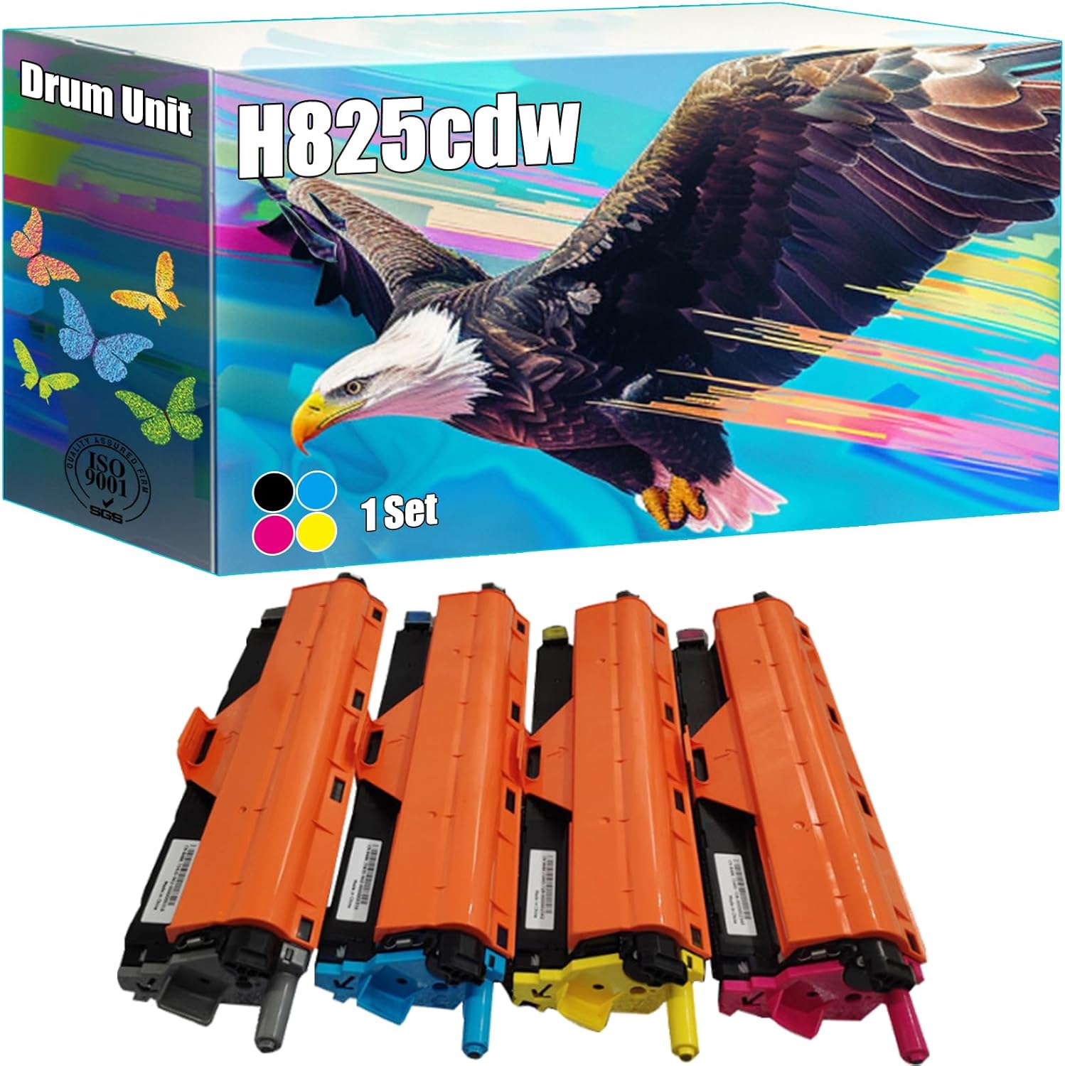 ODRNG Compatible with Dell H825cdw Drum Unit Work for Dell H625cdw H825cdw S2825cdn Printers, with Chip, High Yield 50000 Pages, Bright Colors Clear Printing (4-Pack BK/C/M/Y)
