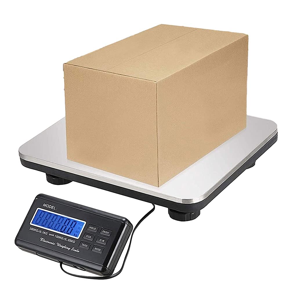 660lbs Postal Scale Digital Shipping Scale with Timer/Hold/Tare Floor Platform Scale for Packages Luggage Post Office Home