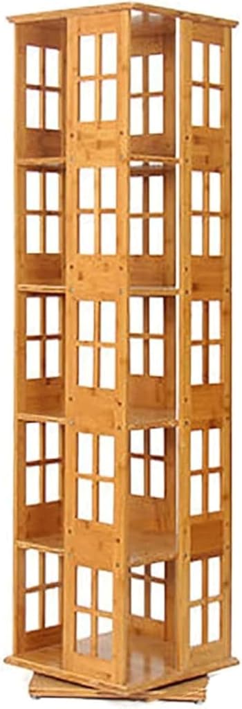 MUYRJLZX Bookshelf Tower Book Shelf Wood 5-Tier Standing Bookcase Display Rack Book Shelf for Home Office 37x37x147.5cm Floor Standing Book Shelf Study Corner