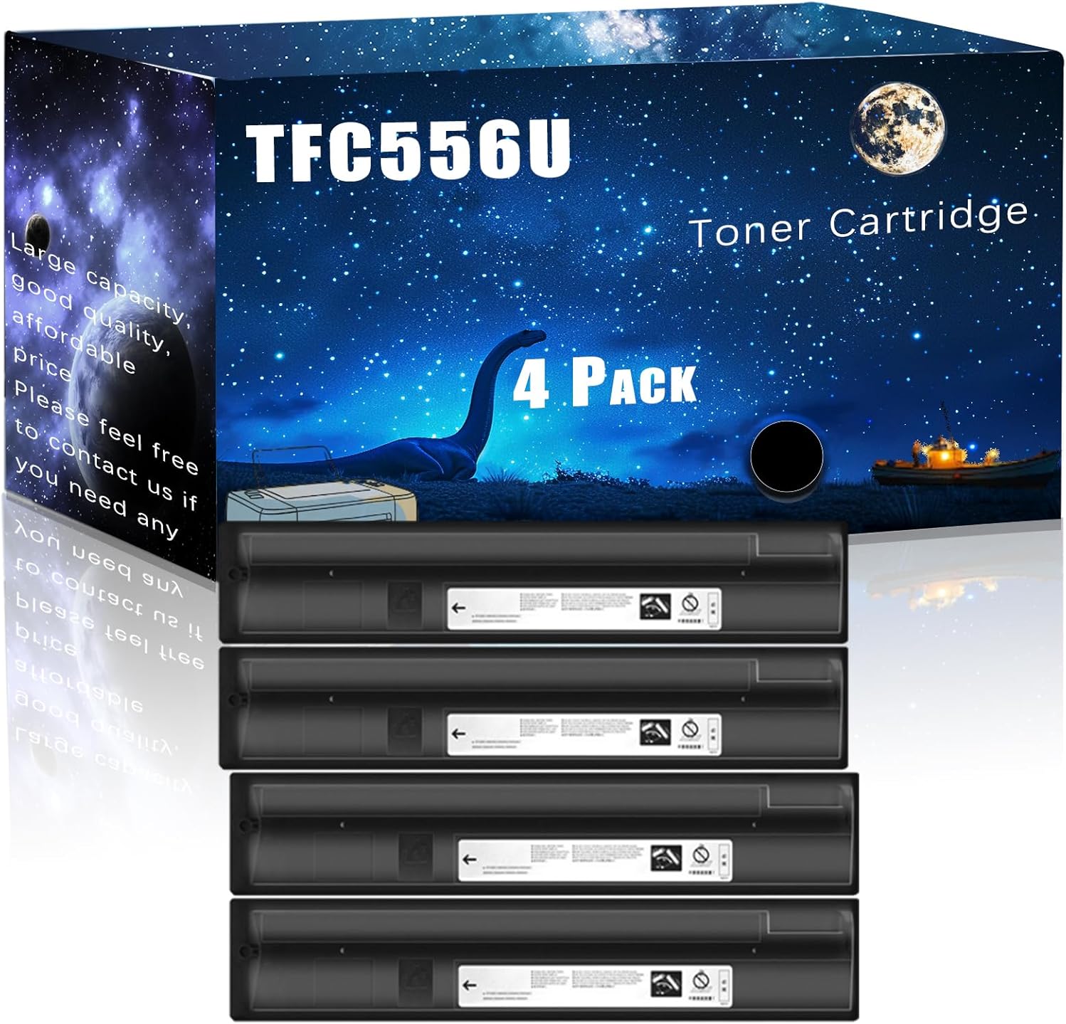 MUCQL TFC556U Compatible Toner Cartridge Replacement for Toshiba High Yield Compatible E Studio 7506ACT 7506AC 5506AC 5506ACT 6506AC 6506ACT Printers, Meet Printing Needs (4 Pack Black)
