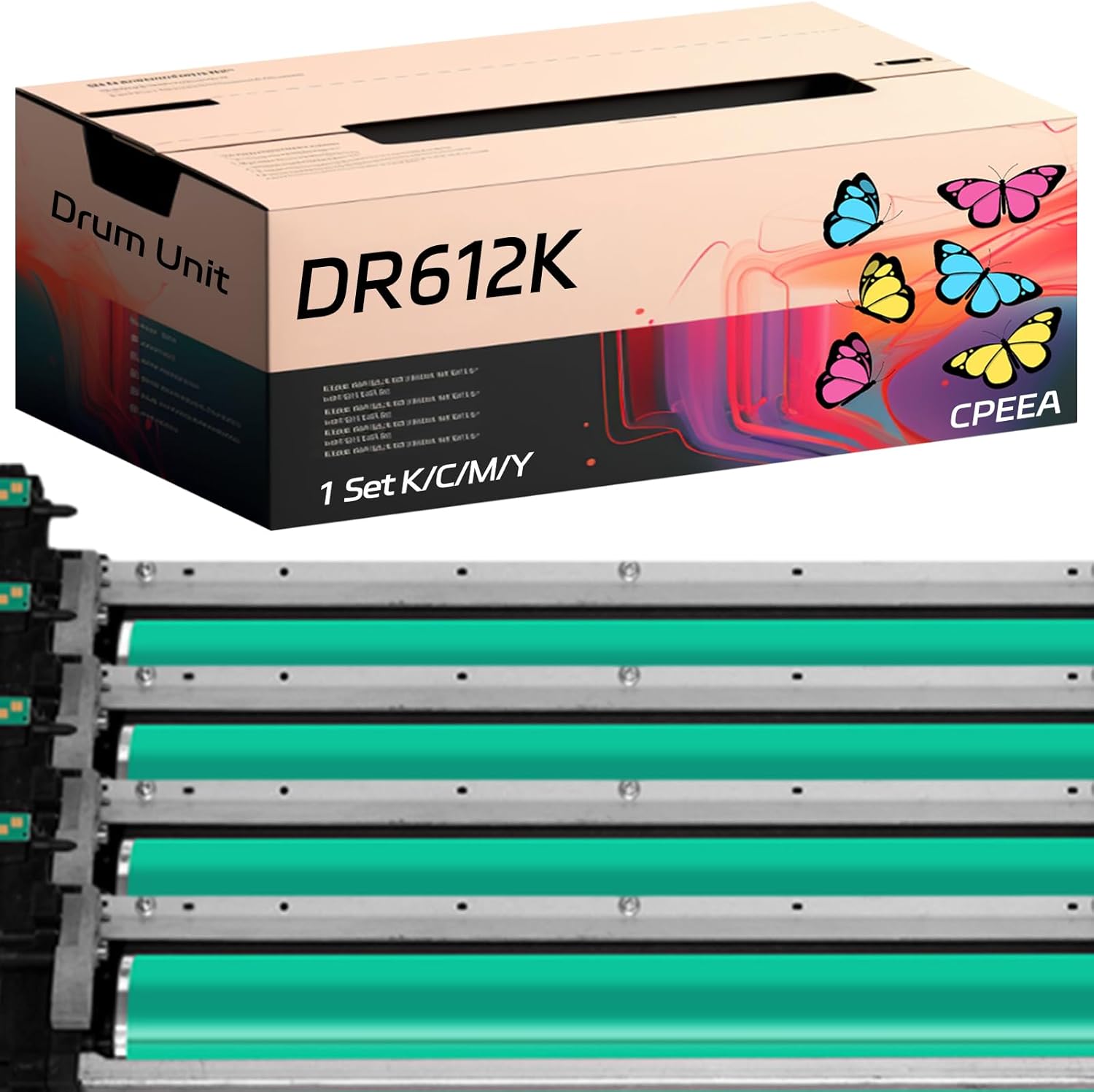 Compatible for Konica Minolta DR612K Drum Unit Work for Konica Minolta bizhub 652 C452 C552 C552DS C652 C652DS 552 Printers, with Chip, High Yield 385000 Pages, Clear Printing (4-Pack BK/C/M/Y)