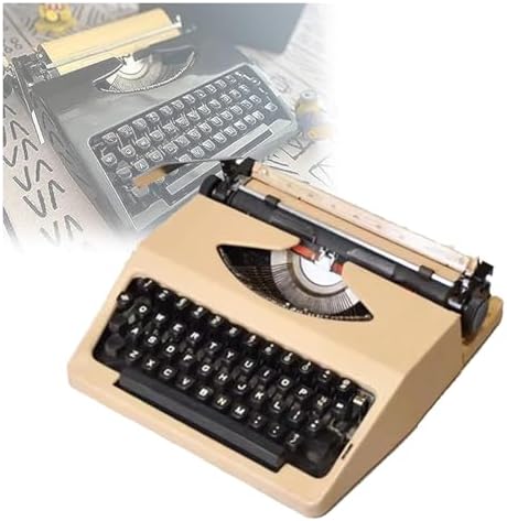 Portable Vintage Manual Typewriter, Retro Mechanical English Typewriter, Classic Writing Machine for Home & Office, Old-Fashioned Word Processor (C)