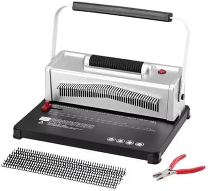 DLYZAYE Manual Book Binding Machine, Plastic Spiral Coil Binder for 46-Holes, 120 Sheets Capacity, Metal Wire Spiral Binding System - Ideal for Home and Office Use