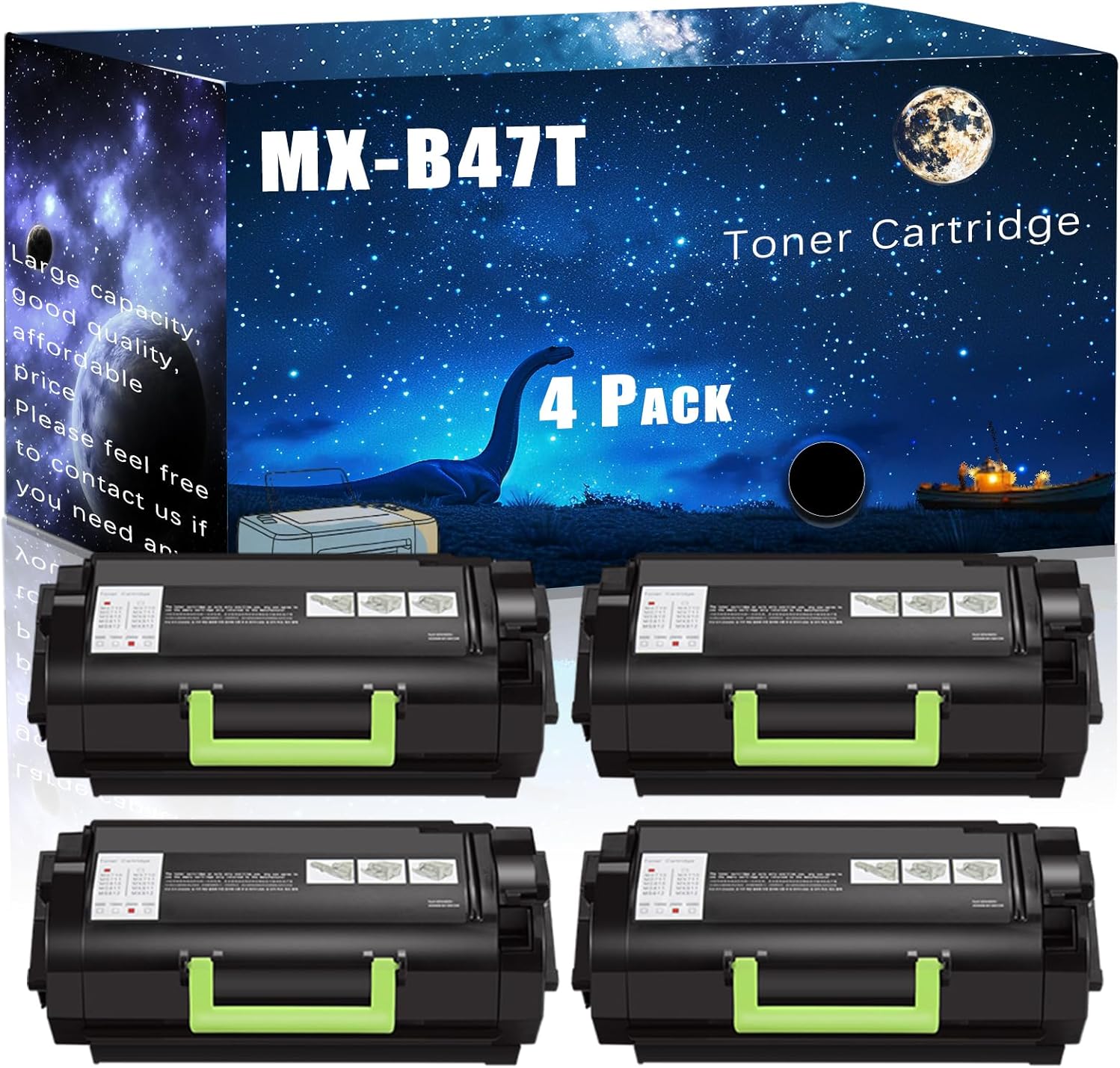 MUCQL MX-B47T Compatible Toner Cartridge Replacement for Sharp High Yield Compatible MX-B468F MX-B468P Printers, Meet Printing Needs (4 Pack Black)