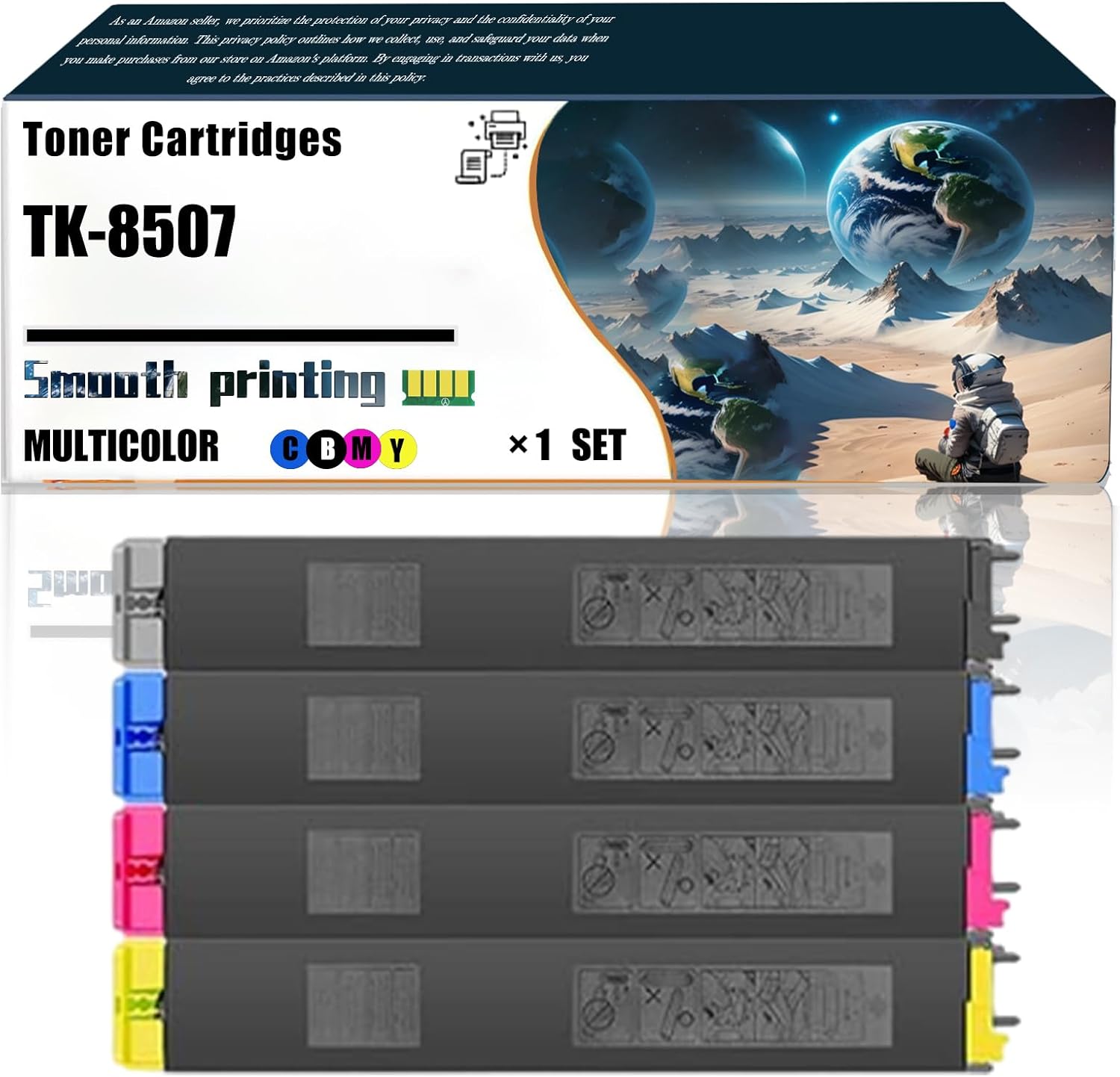 LSSF Replacement Parts Toner Cartridges TK-8507 Compatible with Kyocera TASKalfa 4550ci 4551ci 5550ci 5551ci Printers, Contains Chip and Clear Printing (4-Pack BK/C/M/Y)