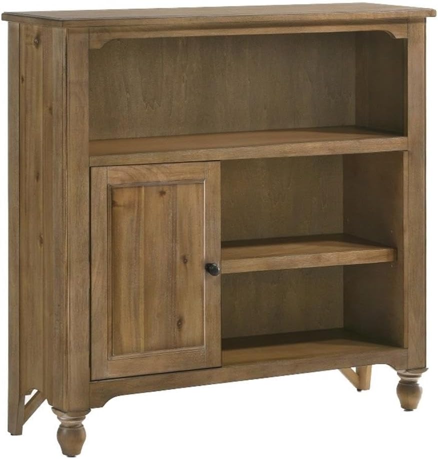 Pemberly Row Modern Farmhouse Wood Bookcase in Sand Dune Brown