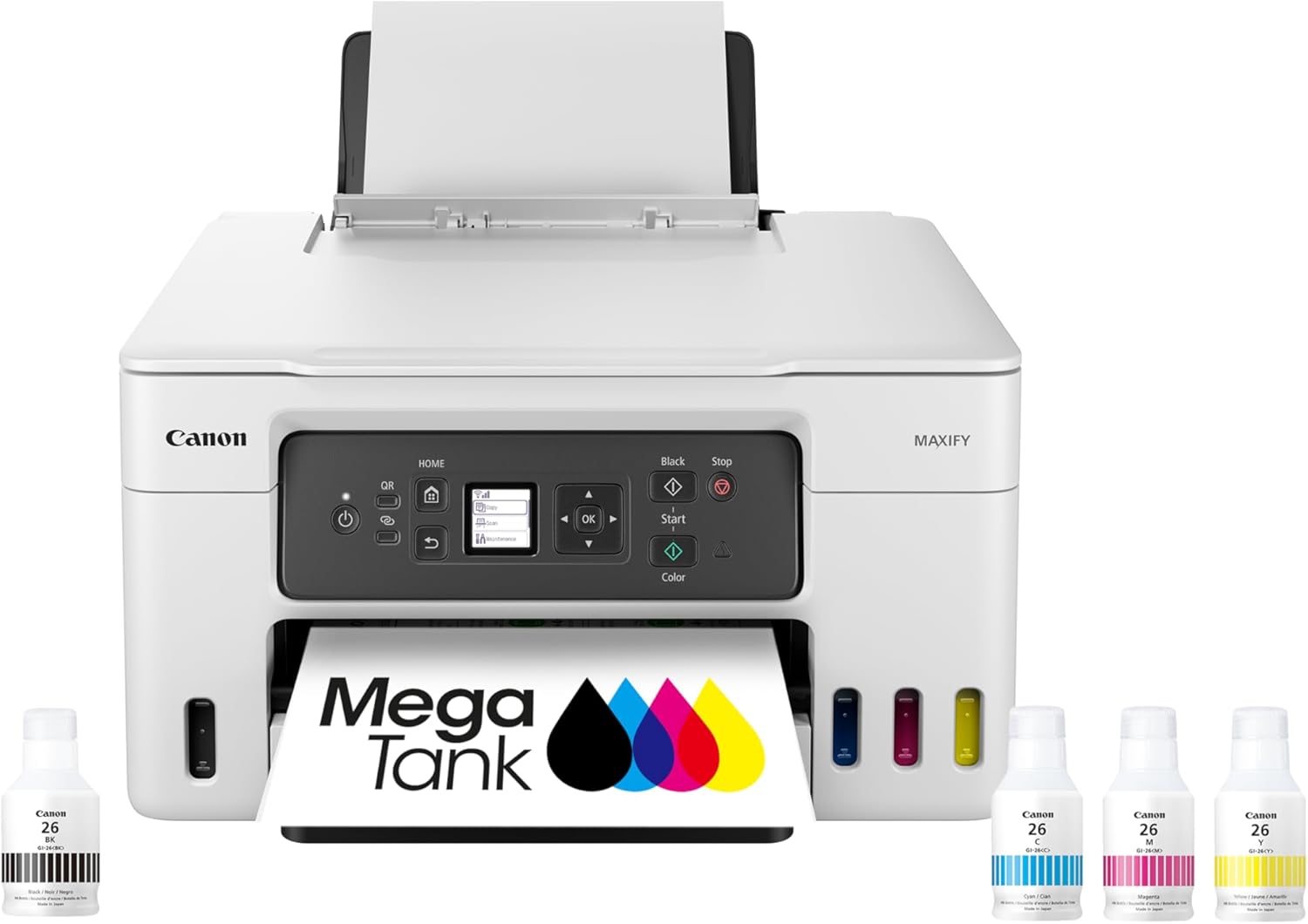 Canon Megatank GX3020 All-in-One Wireless Supertank Printer with Print, Copy, and Scan | Easy Setup, Mobile Printing and 1.35