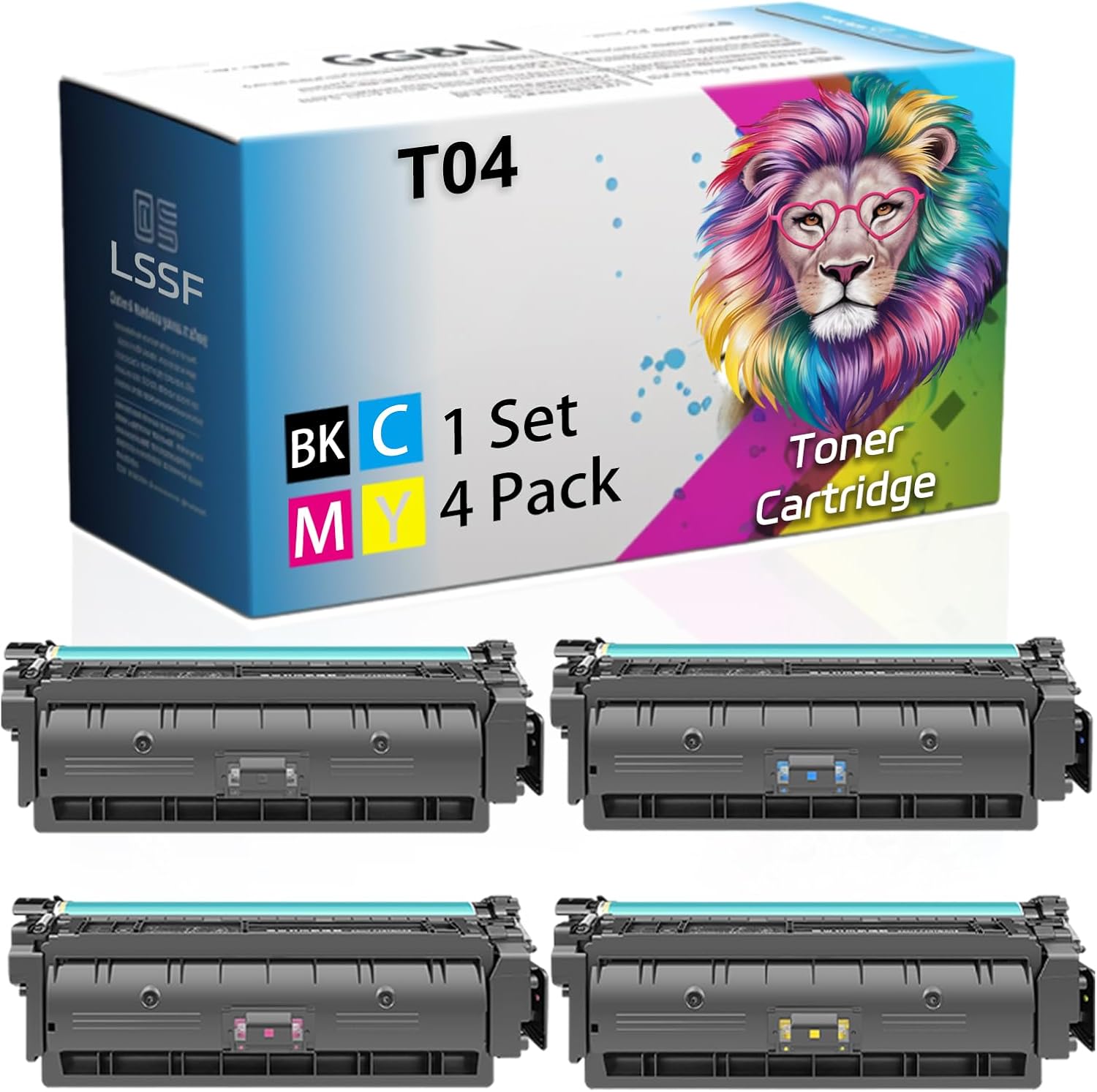 Compatible for Canon imageRUNNER Advance C475i III C475iZ III Printer, T04 T04BK T04C T04M T04Y Toner Cartridge, Ultra-High Print Page Count with Chip 11000 Pages (Multicolour)