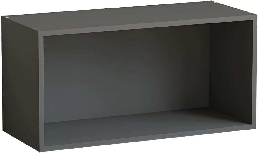 CraftThink Storage Cabinet, Modern Wood Bookcase with Closed Back Bookshelf for Compact Storage Home Office Furniture - Dark Gray 27