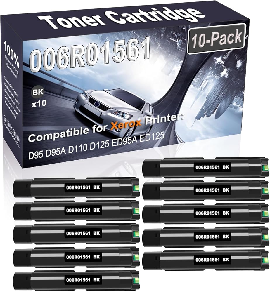 Kolasels 10-Pack (Black) Compatible D95A D110 D125 006R01561 Printer Toner Cartridge (High Capacity) fit for D95 D95A D110 D125 ED95A ED125 Printer