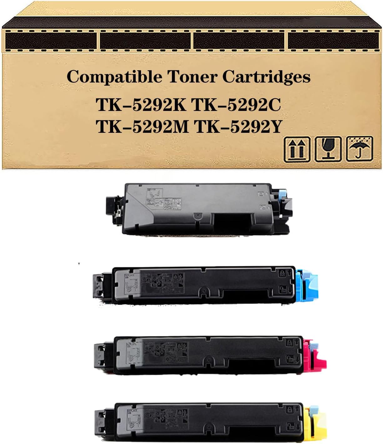 LISTWA TK-5292K TK-5292C TK-5292M TK-5292Y Replacement Toner Cartridges, Compatible for Kyocera ECOSYS P7240cdn Printers 1 Set