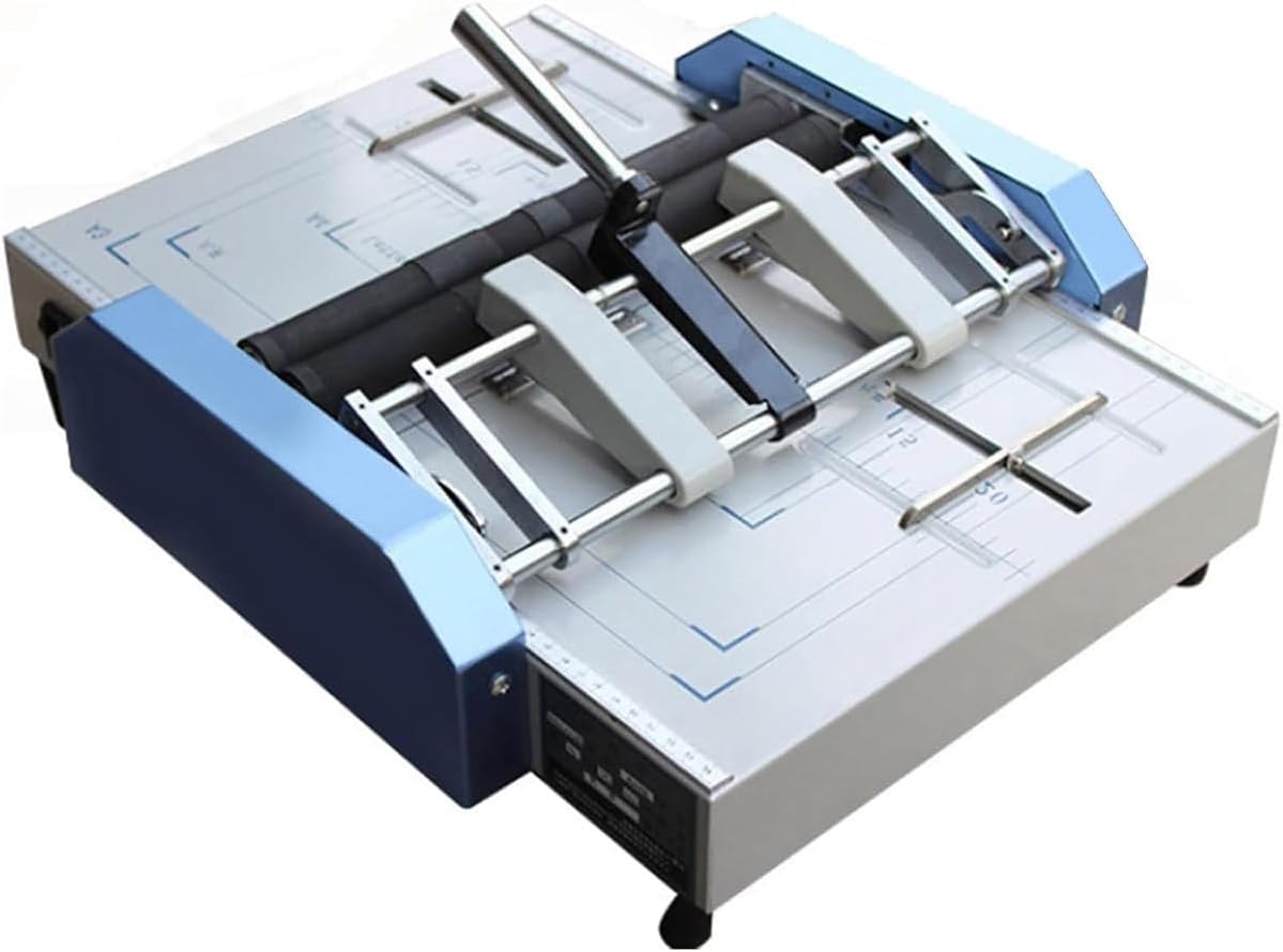 YDBMY Paper Folding Machine, Flat-Clinch Automatic Binding Machine, with Removable Positioning Baffle, A3 Booklet Making Machine for Card Folder Color Pages