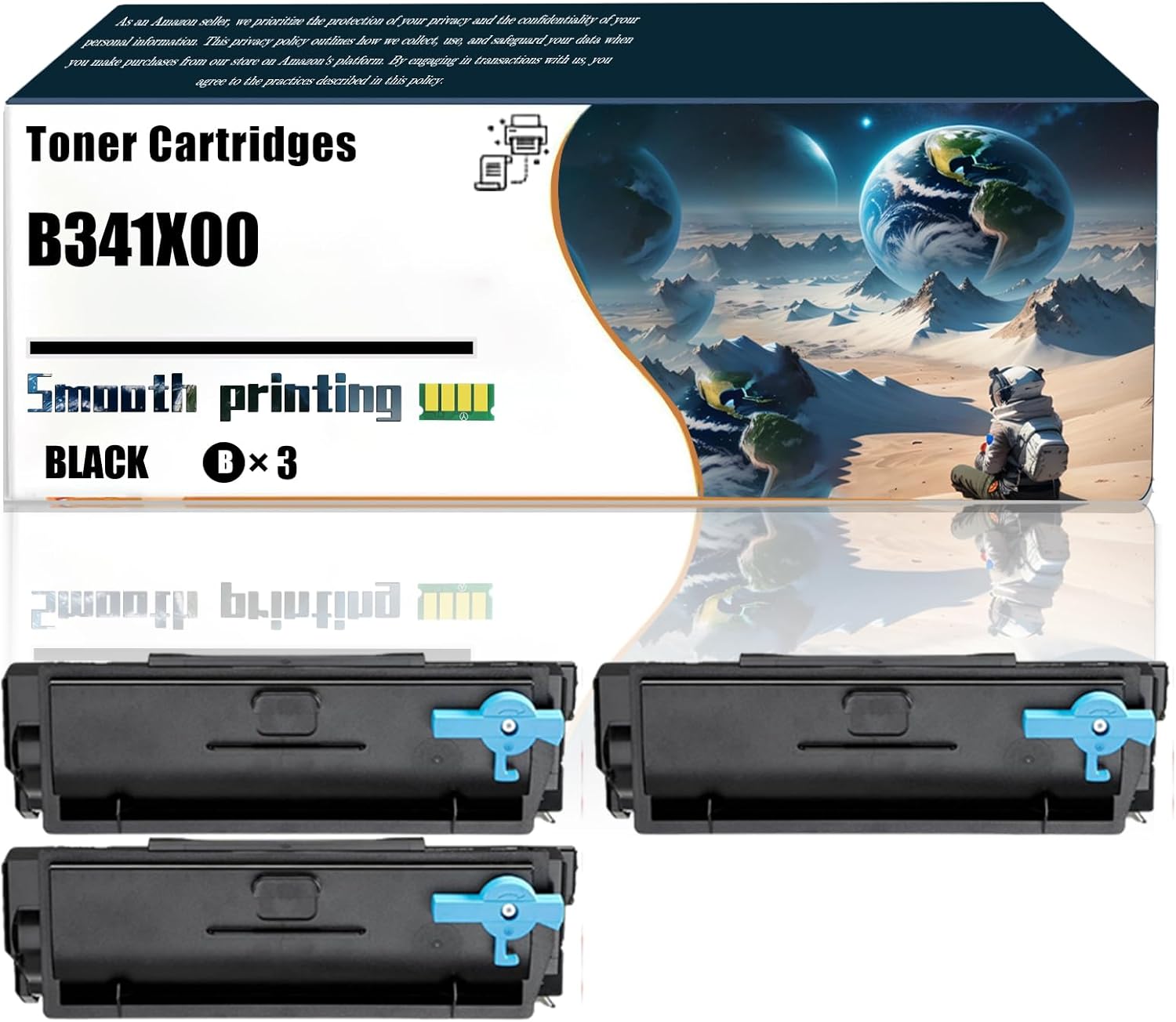 Replacement Parts Toner Cartridges B341X00 Compatible with Lexmark B3442 MB3442 Printers, Contains Chip and Clear Printing (3 Pack Black)