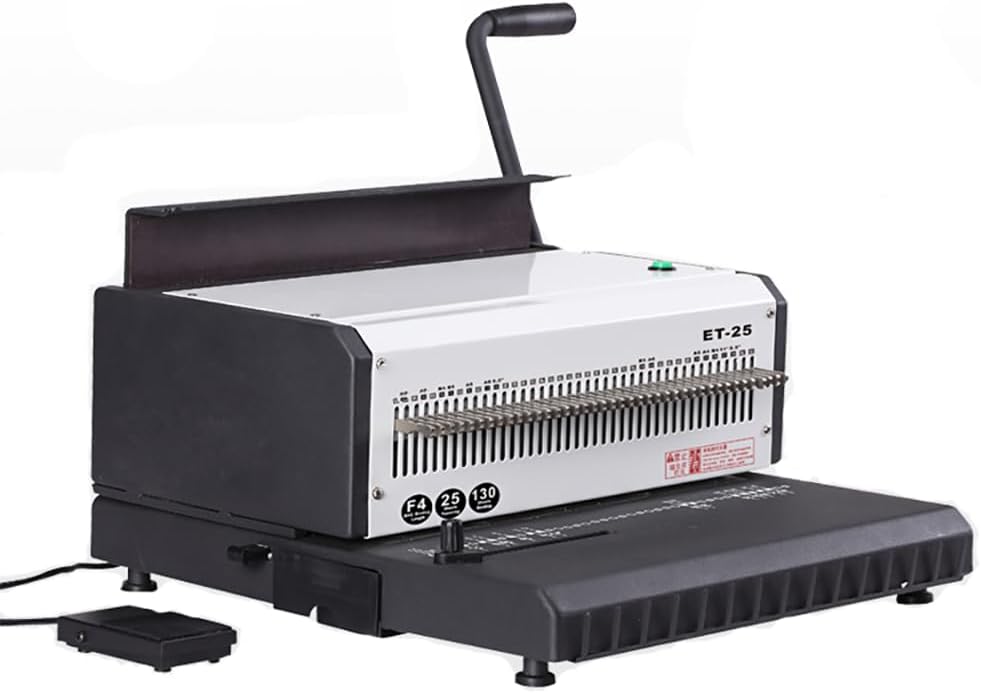 JKSVTF Binding Machine Punching Machine Electric Heavy-Duty Thick Layer Double Coil Hoop Punching Machine a3a4 Double Desk Calendar Wall Calendar Gray Cardboard (Round Hole)