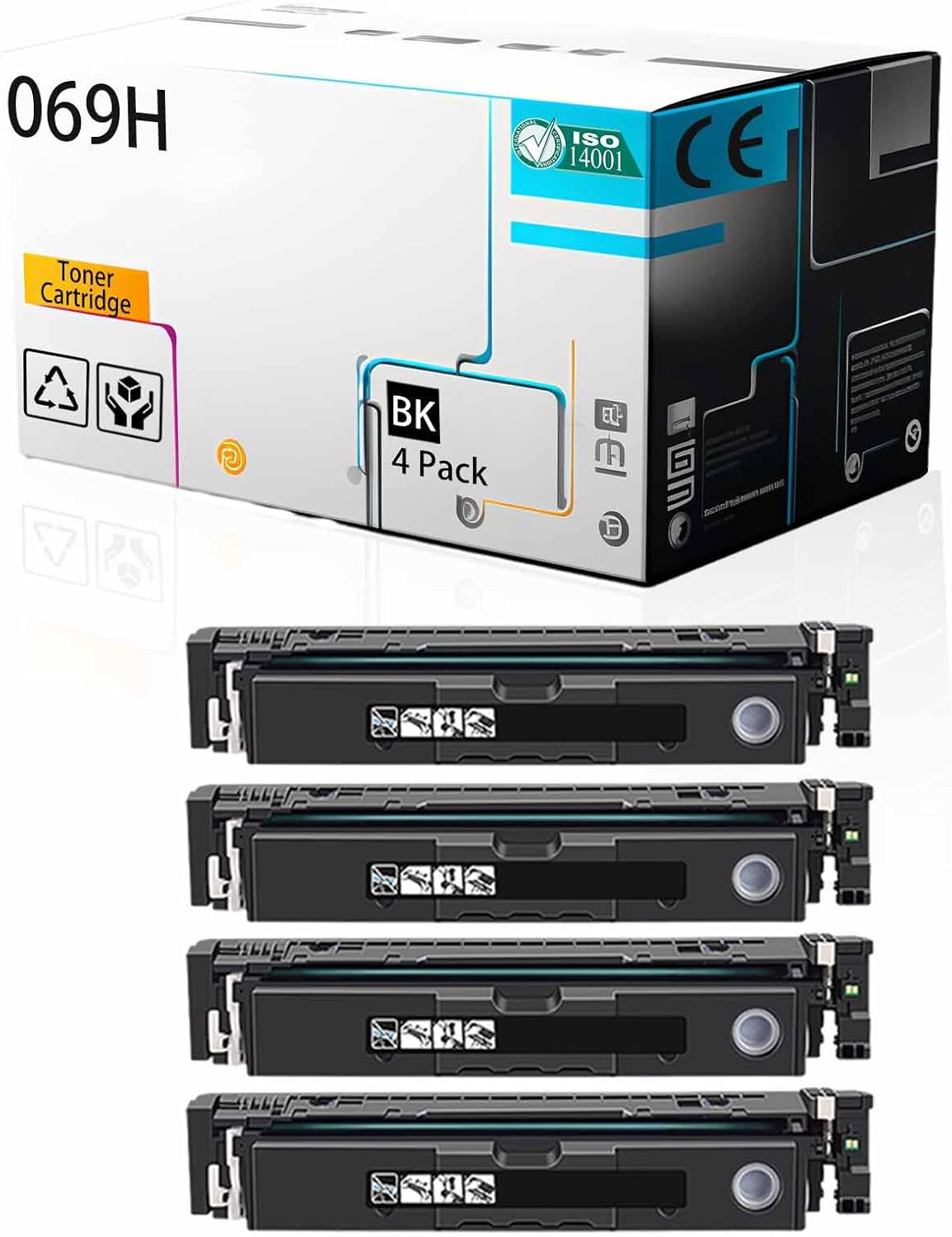 069H 5098C001 5097C001 5096C001 5095C001 Toner Cartridge Compatible for Canon Color imageCLASS LBP674Cdw MF751Cdw MF753Cdw Printer, High Print Page Volume with Chip (Black 4Pack)