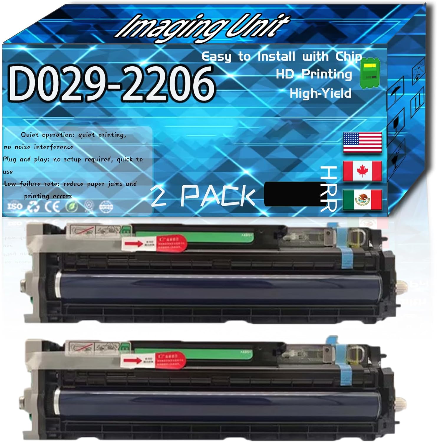 CEECN Compatible for Lanier D029-2206 Replacement Imaging Unit Used with LD528C LD528CSPF LD533C LD533CSPF Printers, High Production Multiple Options (2 Pack Black)