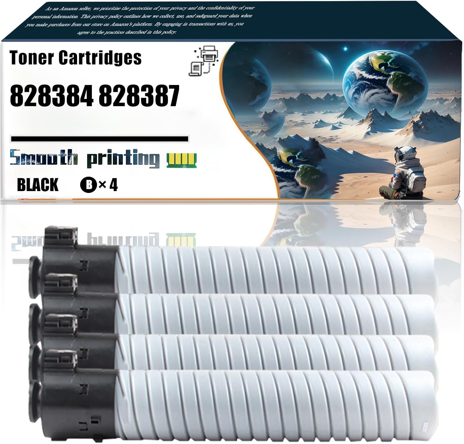 LSSF Replacement Parts Toner Cartridges 828384 828387 828328 828327 Compatible with Ricoh Pro C7110 C7110s C7110sx Printers, Contains Chip and Clear Printing (4 Pack Black)