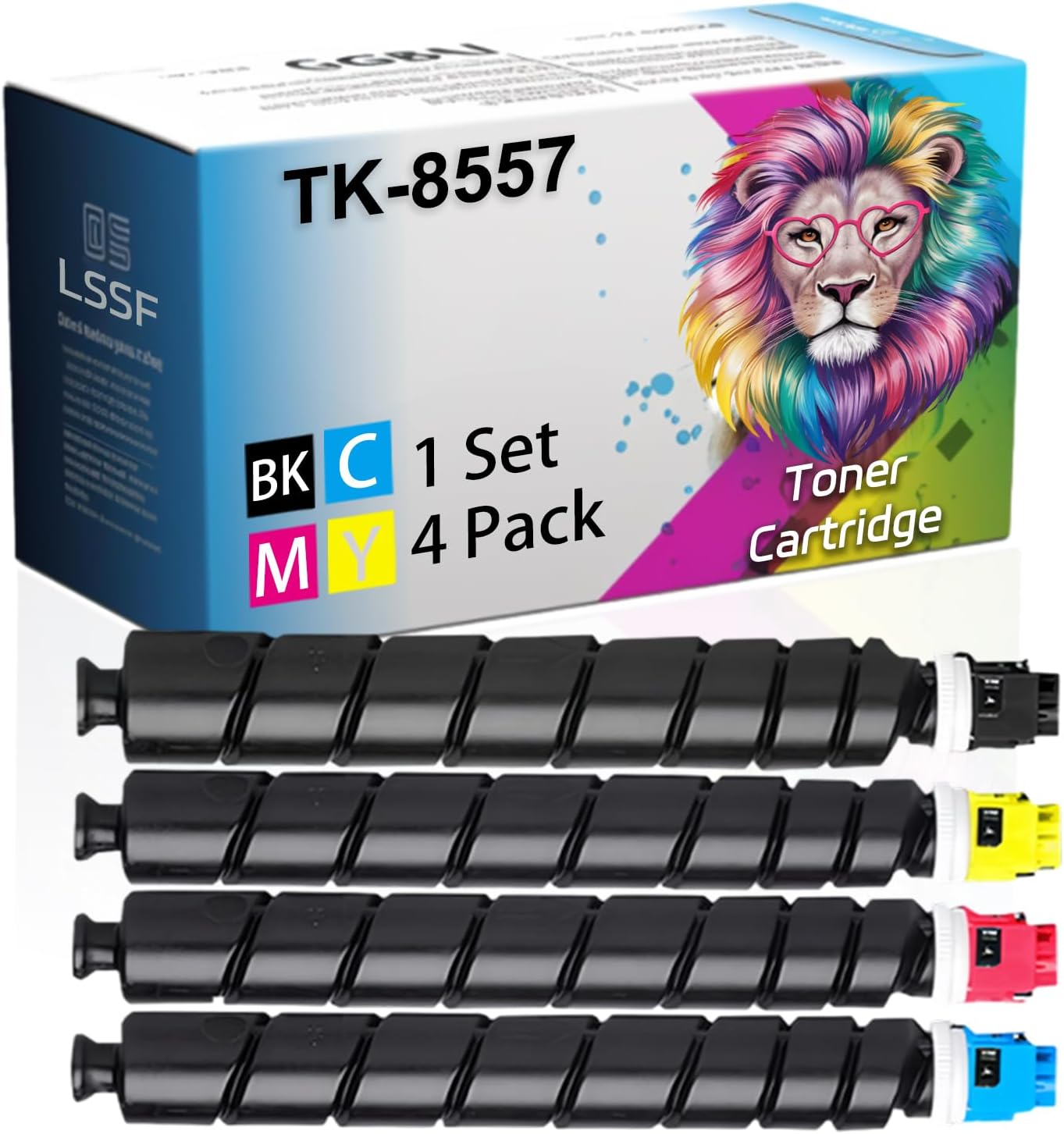 LSSF Compatible for Kyocera TASKalfa 5054ci 6054ci 7054ci Printer, TK-8557 TK-8557K TK-8557C TK-8557M TK-8557Y Toner Cartridge, Ultra-High Print Page Count with Chip 40000 Pages (Multicolour)