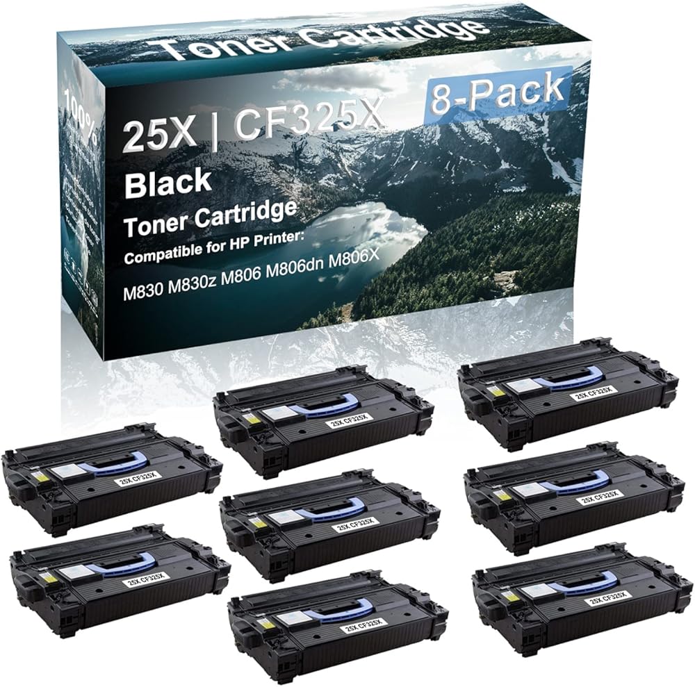 Credibility Store 8 Pack Compatible High Yield Black 25X | CF325X Laser Toner Cartridge use for M830 M830z M806 M806dn M806X Printer